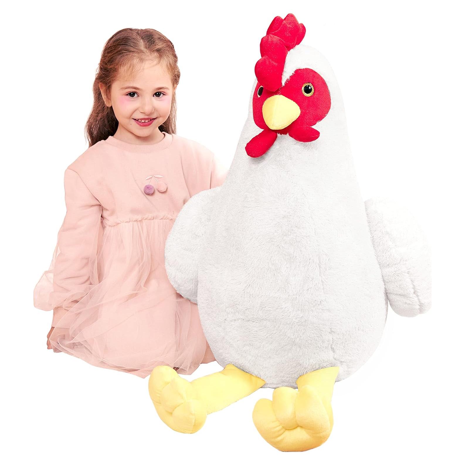 IKASA Peluche Gigante de Pollo 60 cm Suave y Esponjoso