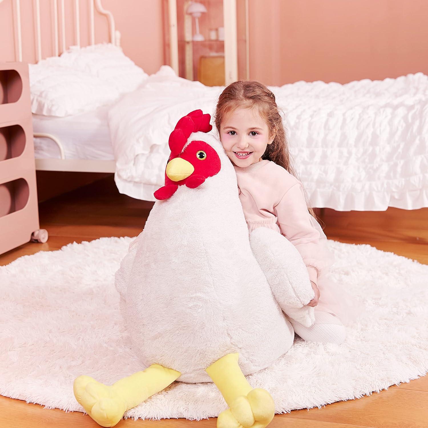 IKASA Peluche Gigante de Pollo 60 cm Suave y Esponjoso