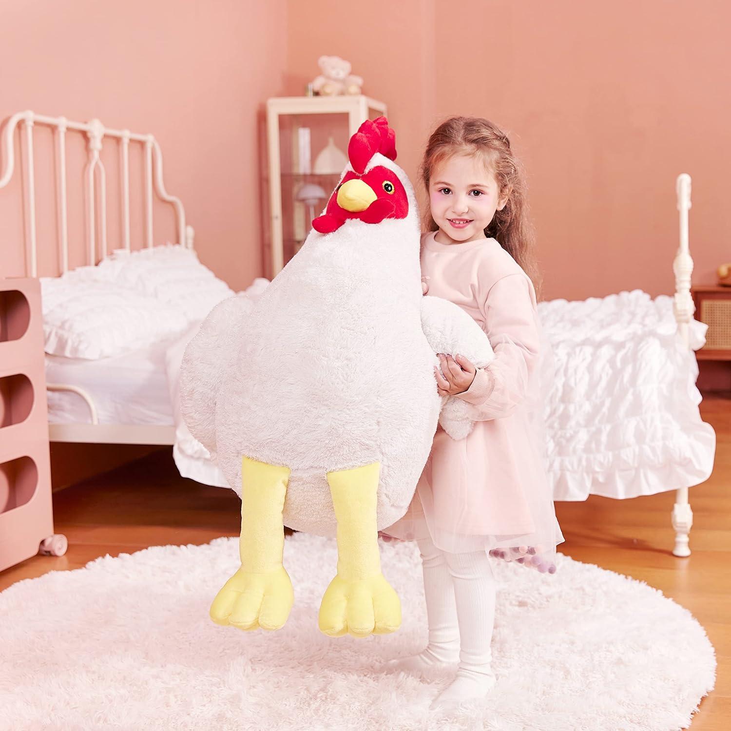IKASA Peluche Gigante de Pollo 60 cm Suave y Esponjoso