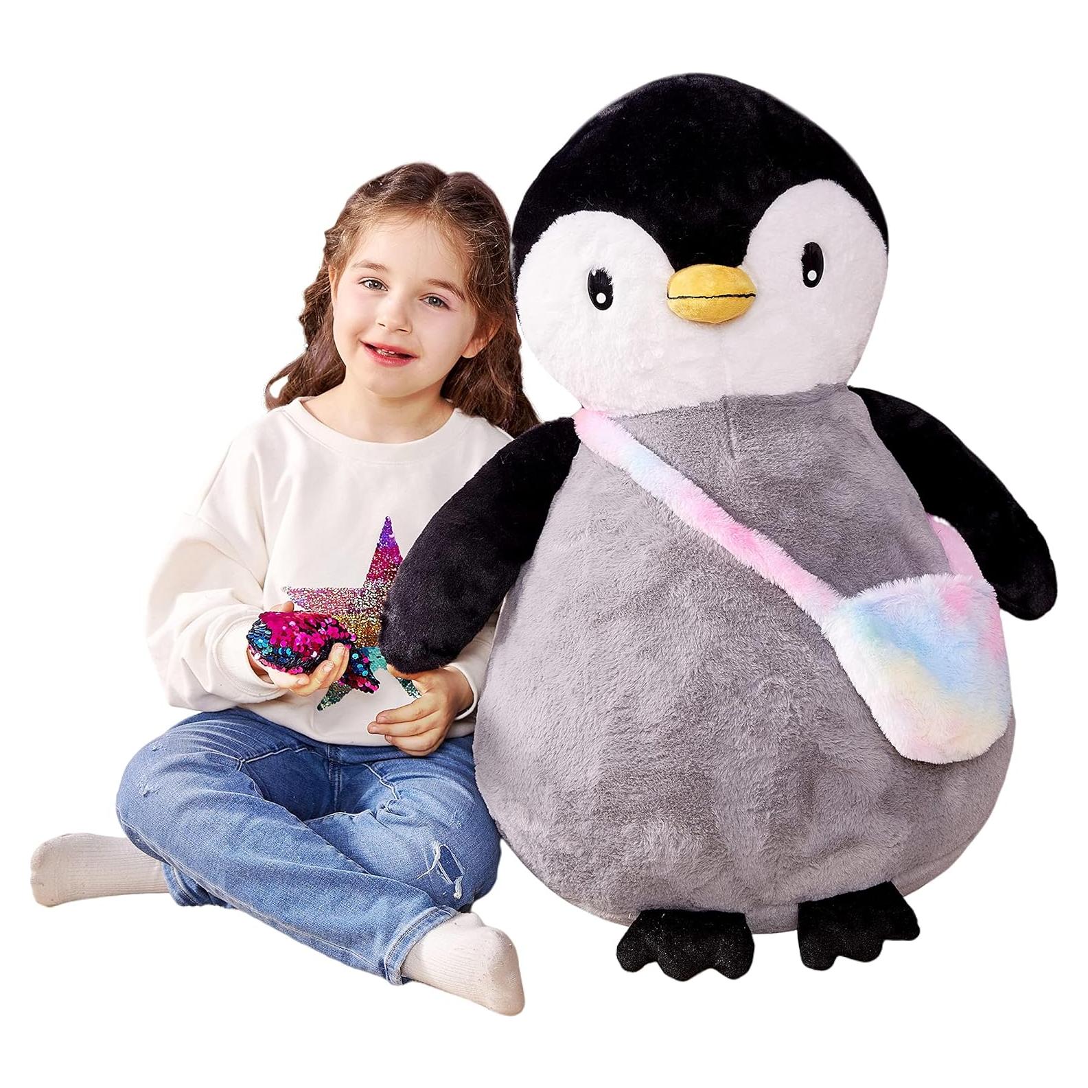 IKASA Pingüino Gigante de Peluche 58cm Suave y Lindo