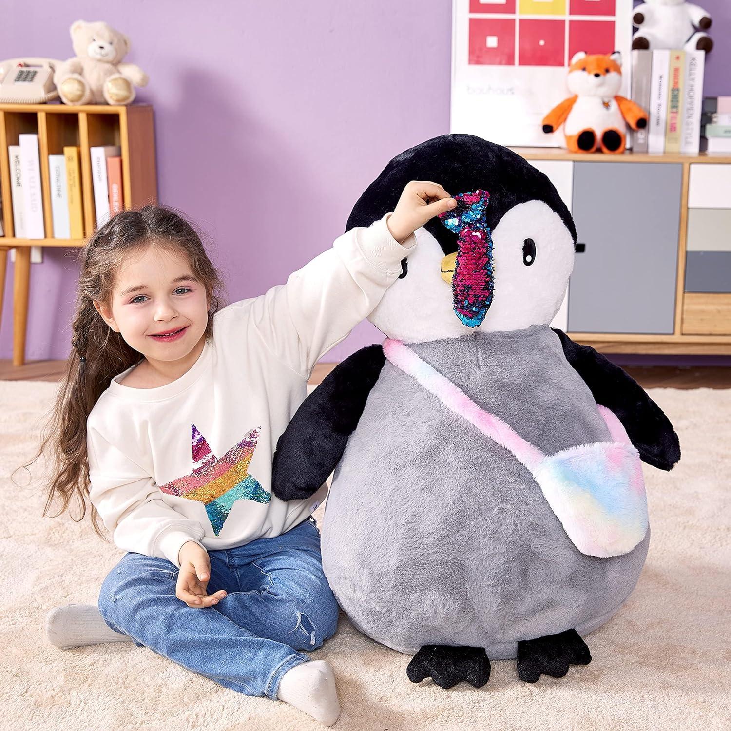 IKASA Pingüino Gigante de Peluche 58cm Suave y Lindo