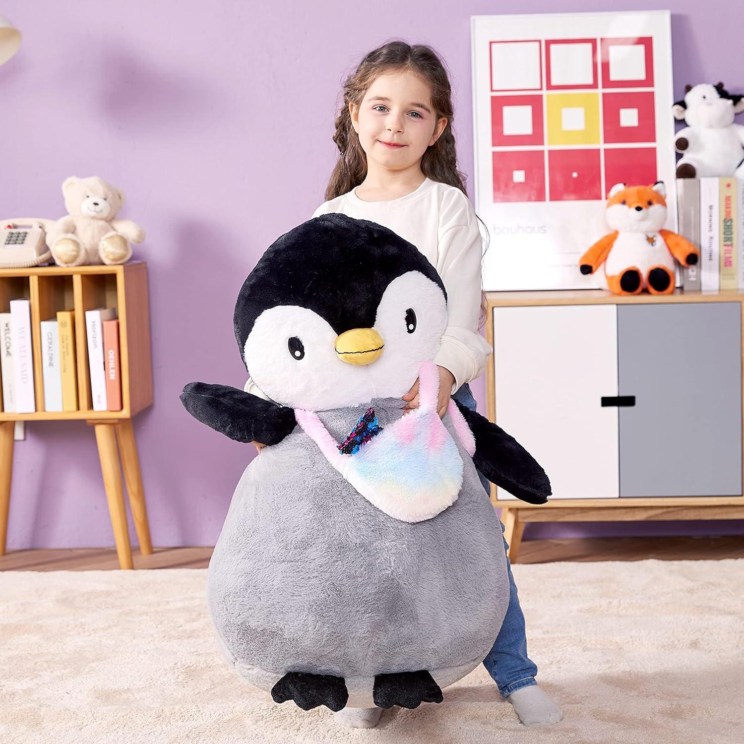 IKASA Pingüino Gigante de Peluche 58cm Suave y Lindo
