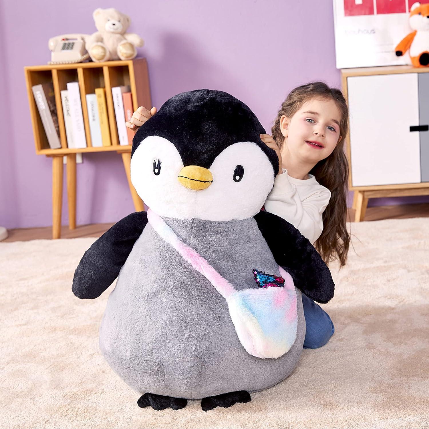 IKASA Pingüino Gigante de Peluche 58cm Suave y Lindo