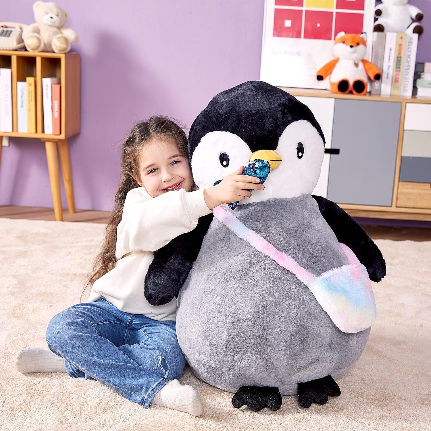 IKASA Pingüino Gigante de Peluche 58cm Suave y Lindo