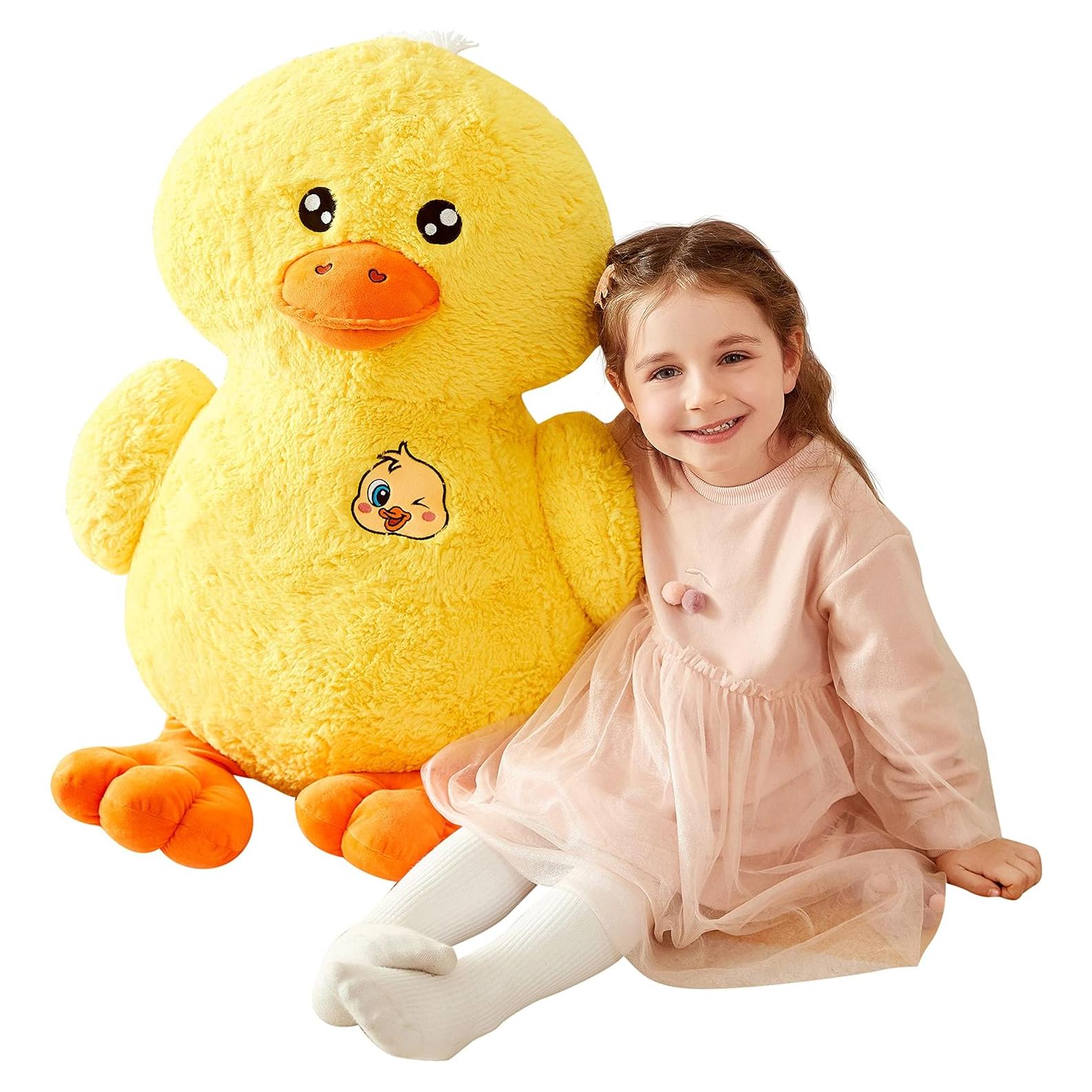 Pato de Peluche Gigante IKASA 50 cm Suave y Esponjoso