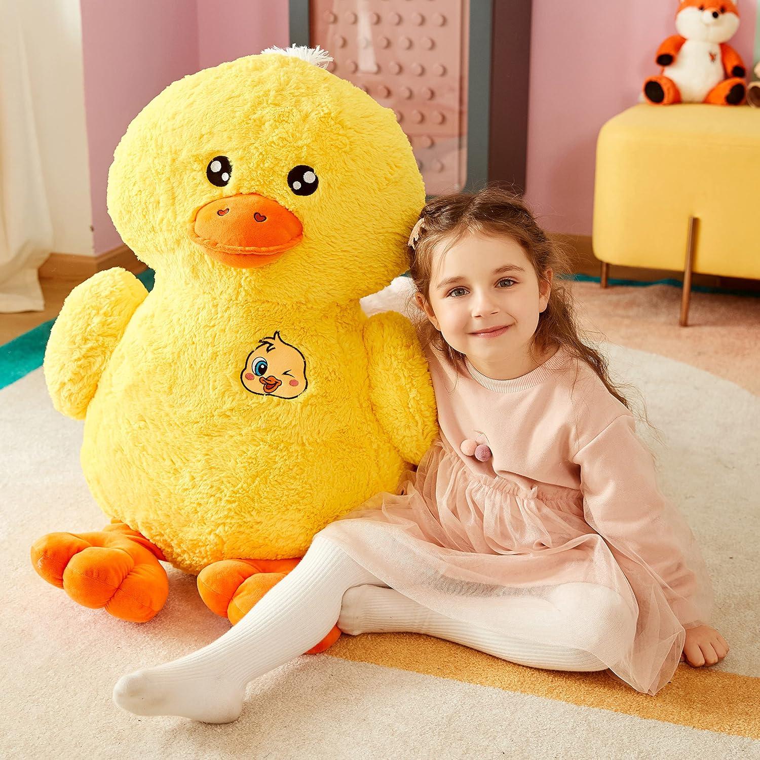 Pato de Peluche Gigante IKASA 50 cm Suave y Esponjoso