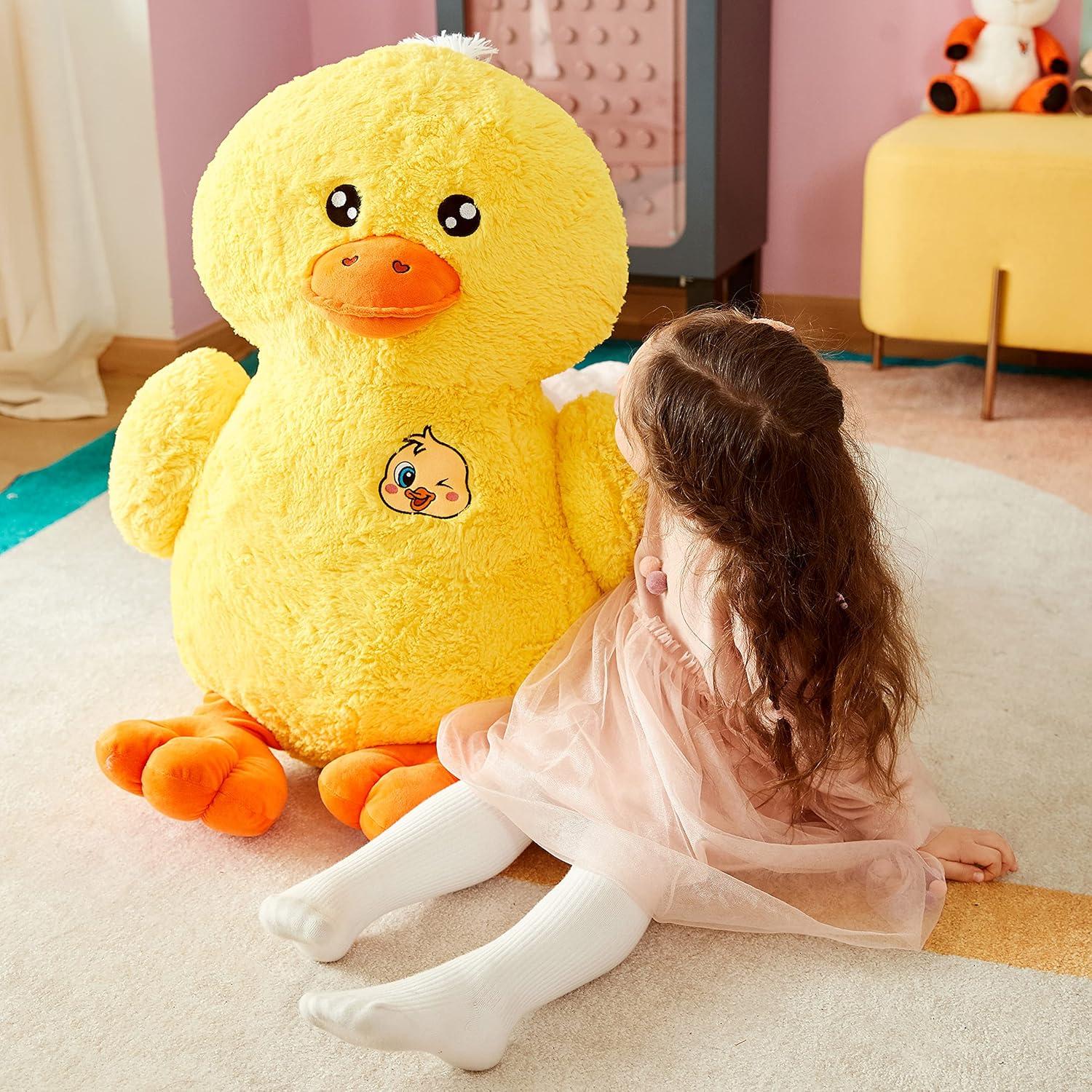 Pato de Peluche Gigante IKASA 50 cm Suave y Esponjoso