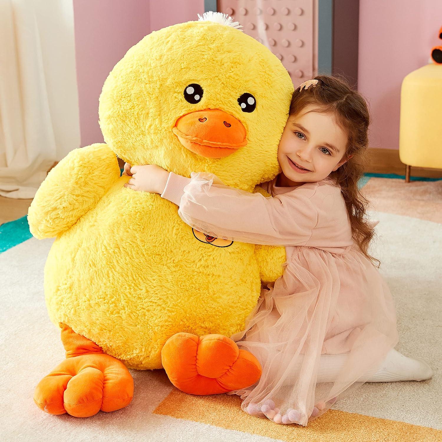 Pato de Peluche Gigante IKASA 50 cm Suave y Esponjoso