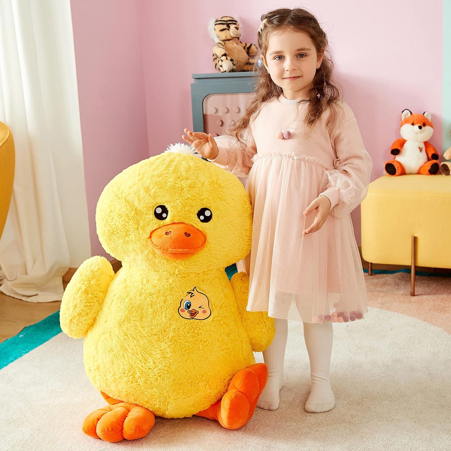 Pato de Peluche Gigante IKASA 50 cm Suave y Esponjoso