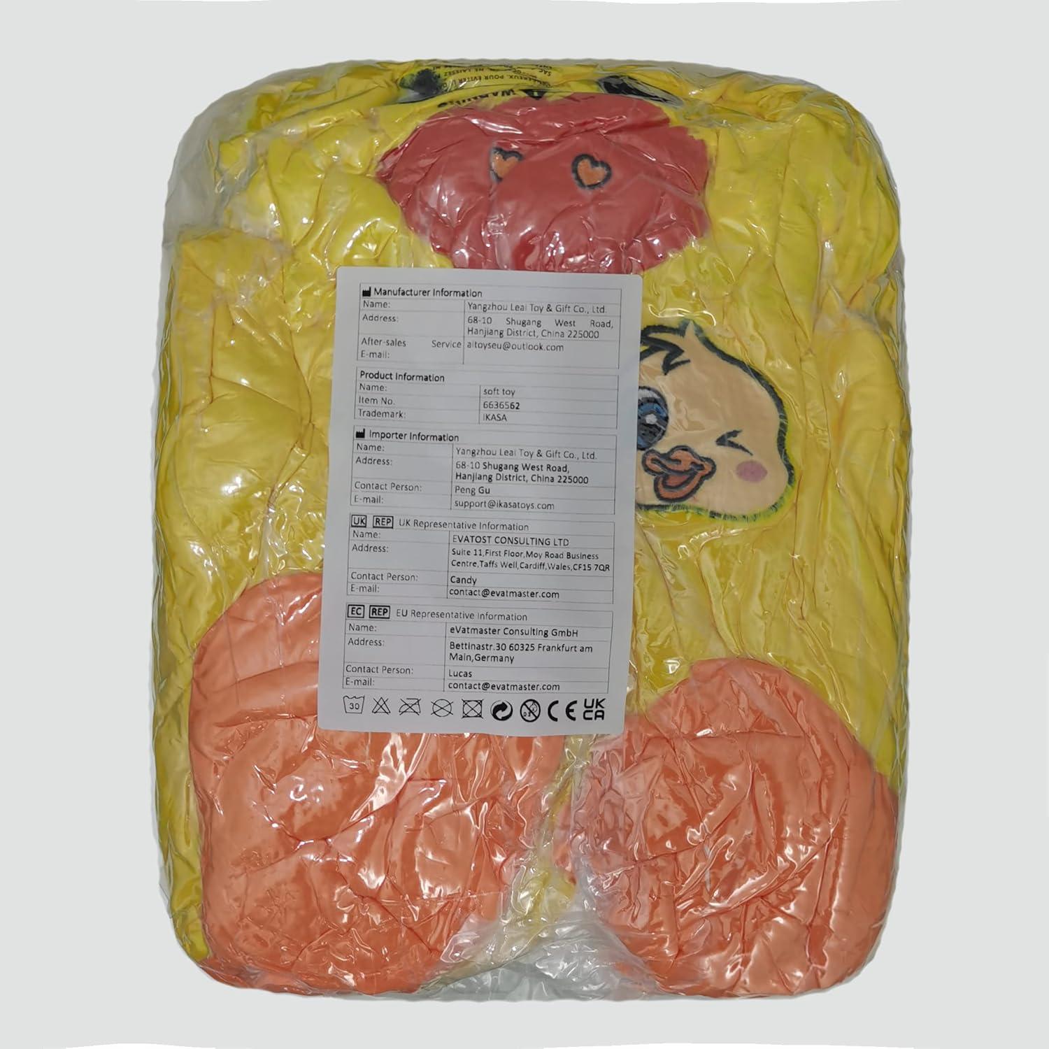 Pato de Peluche Gigante IKASA 50 cm Suave y Esponjoso