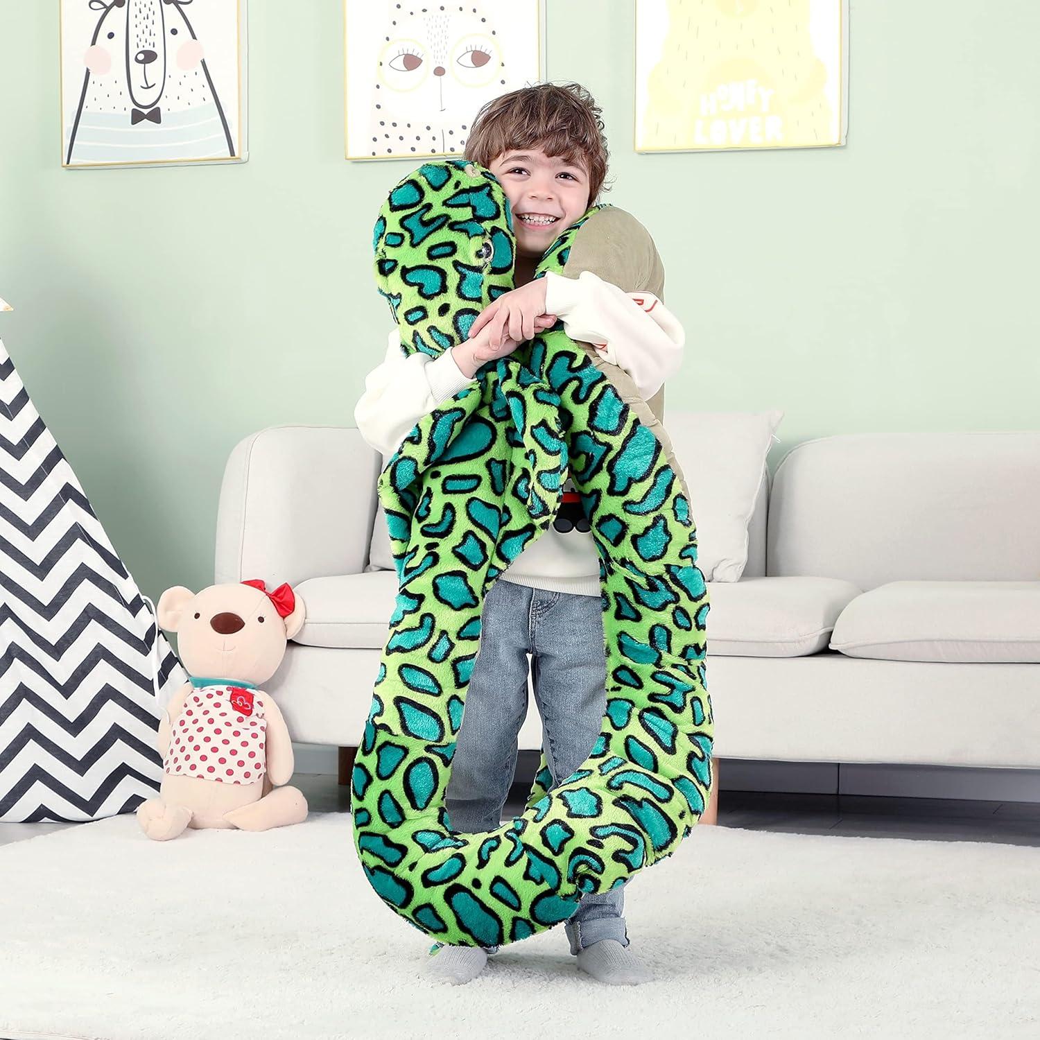 Serpiente de Peluche Gigante IKASA 106 cm Suave y Lavable