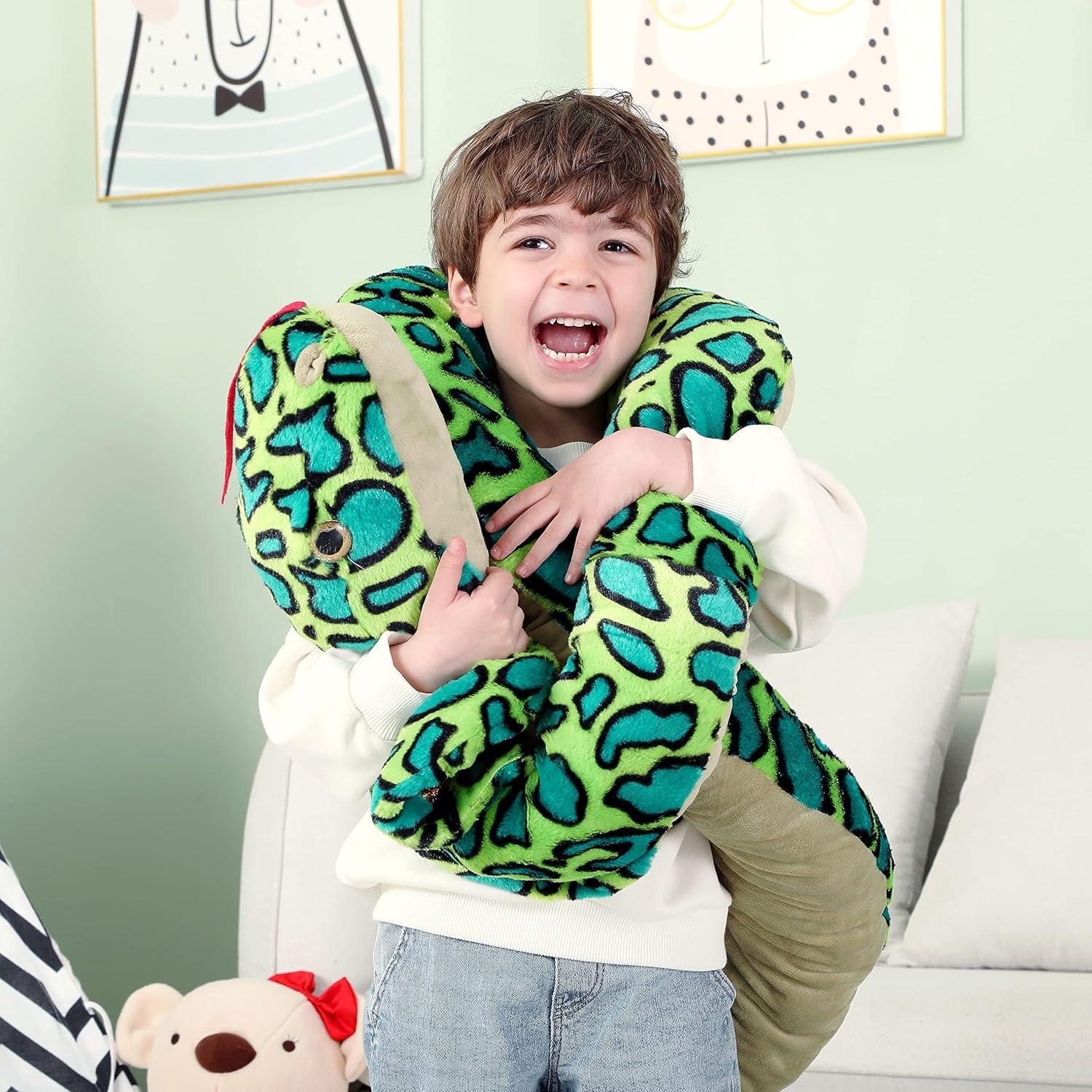 Serpiente de Peluche Gigante IKASA 106 cm Suave y Lavable