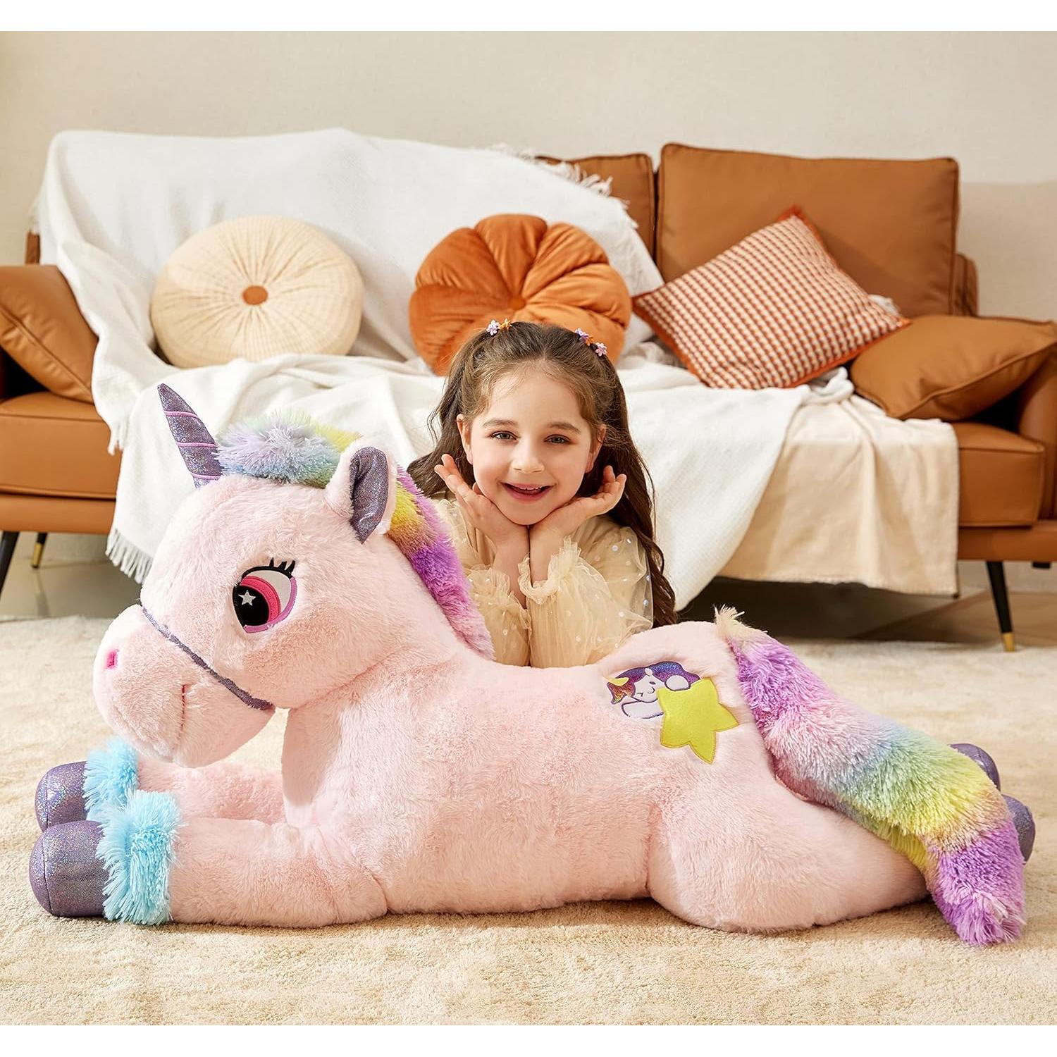 IKASA Unicornio de Peluche Gigante 109.77 cm Suave