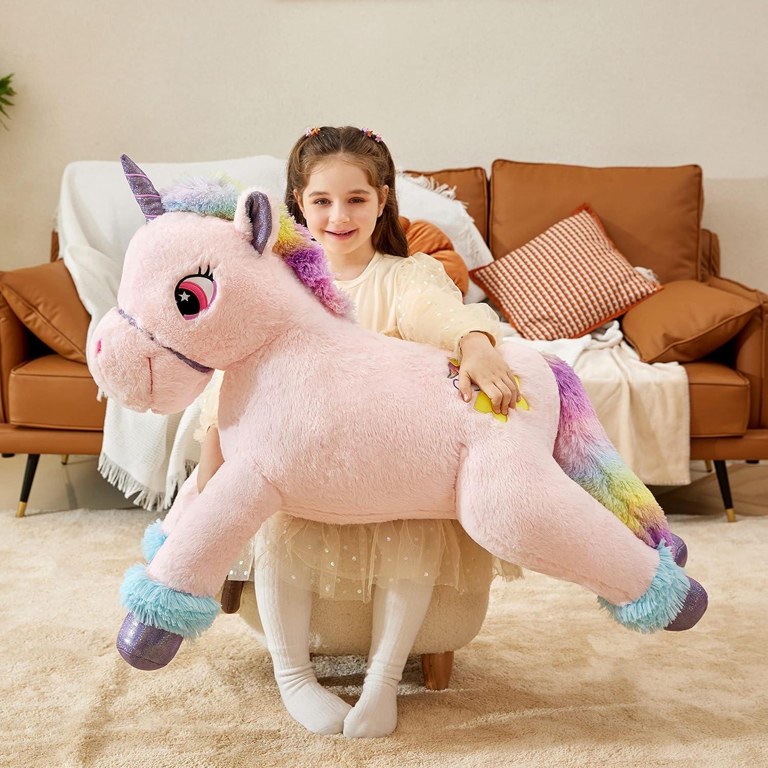 IKASA Unicornio de Peluche Gigante 109.77 cm Suave