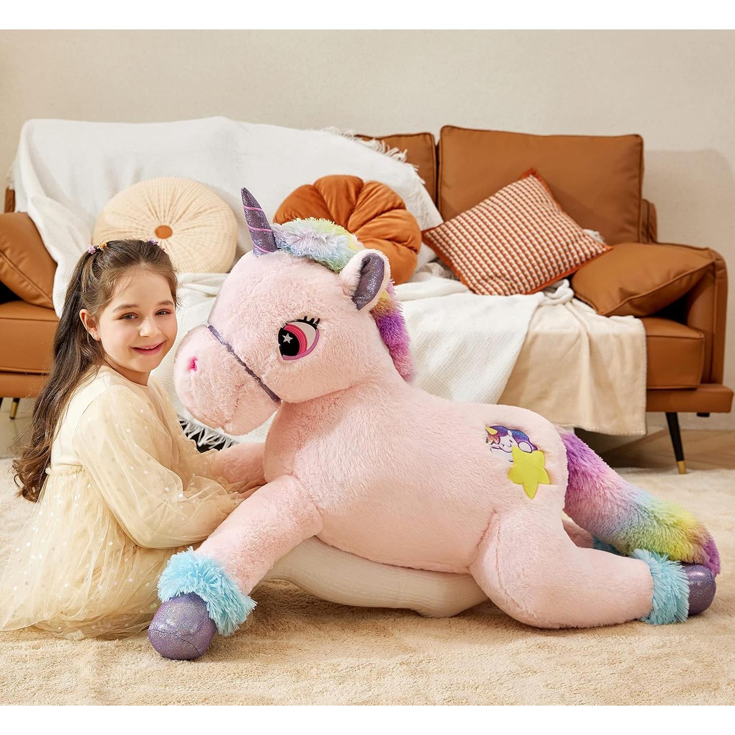 IKASA Unicornio de Peluche Gigante 109.77 cm Suave