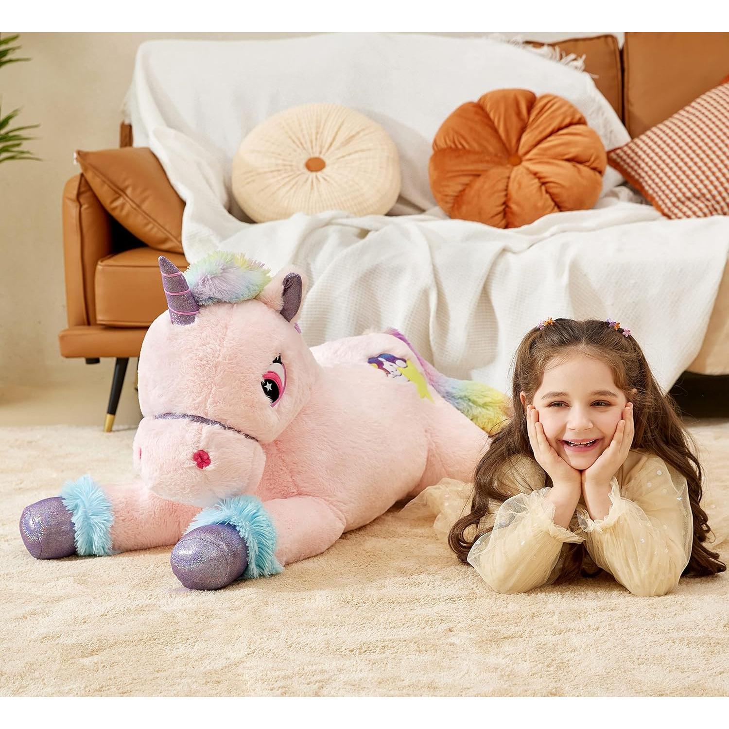 IKASA Unicornio de Peluche Gigante 109.77 cm Suave