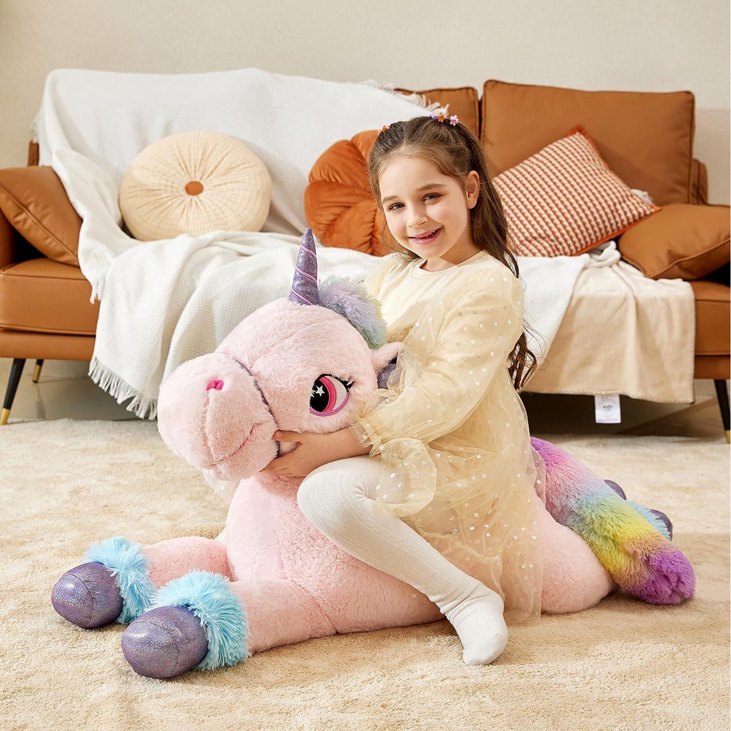 IKASA Unicornio de Peluche Gigante 109.77 cm Suave