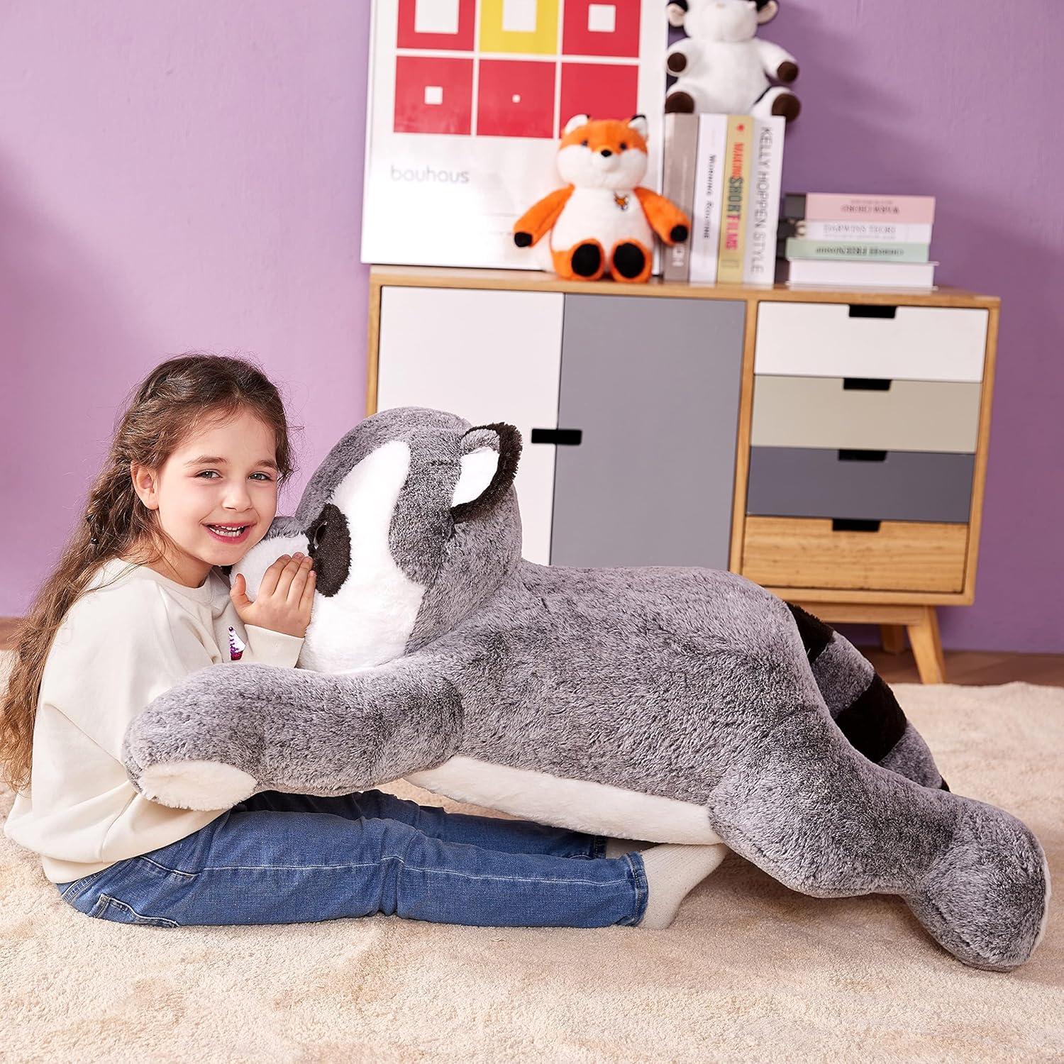 Peluche Gigante Mapache IKASA 76 cm Suave y Esponjoso