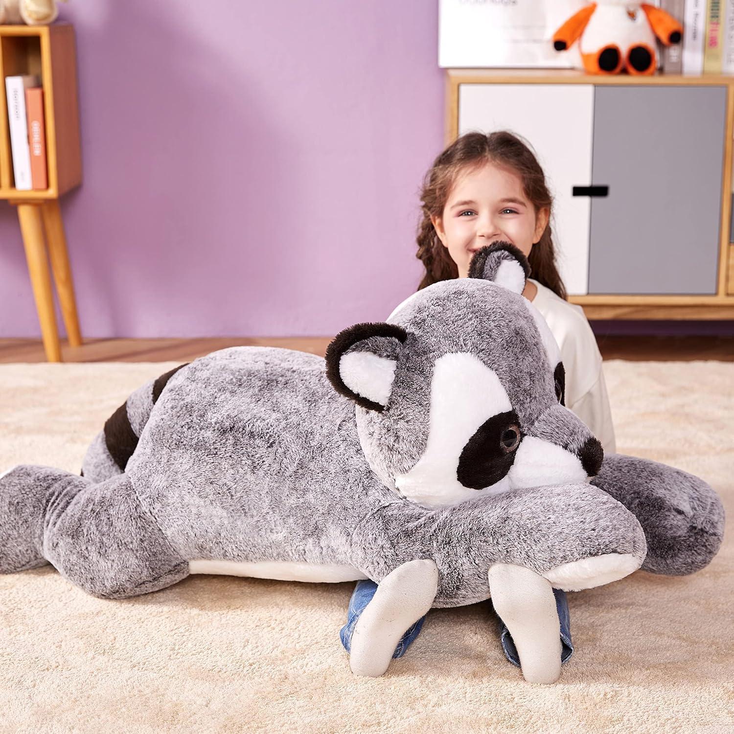 Peluche Gigante Mapache IKASA 76 cm Suave y Esponjoso