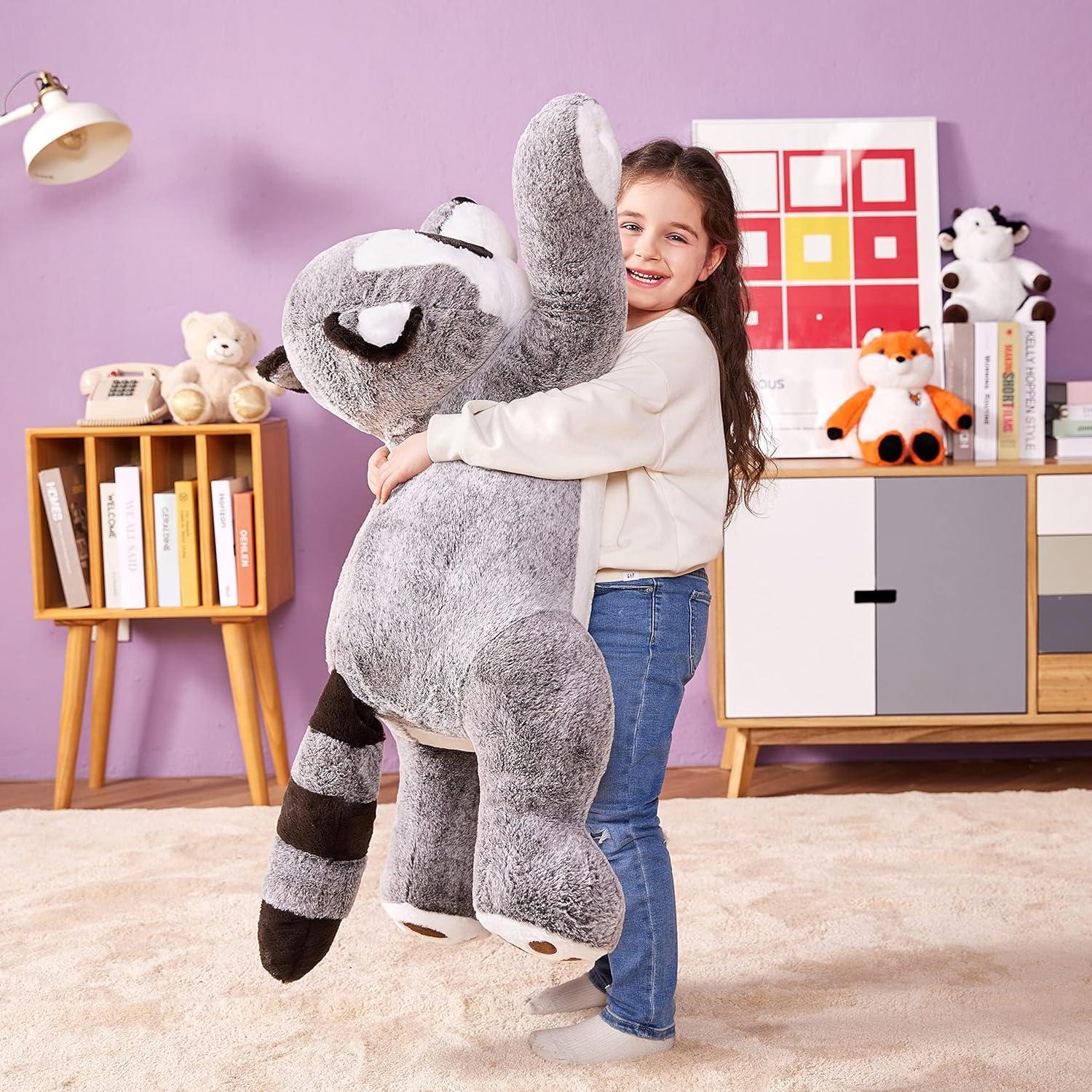 Peluche Gigante Mapache IKASA 76 cm Suave y Esponjoso