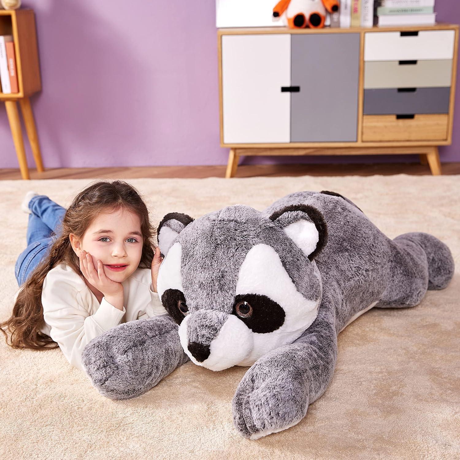Peluche Gigante Mapache IKASA 76 cm Suave y Esponjoso