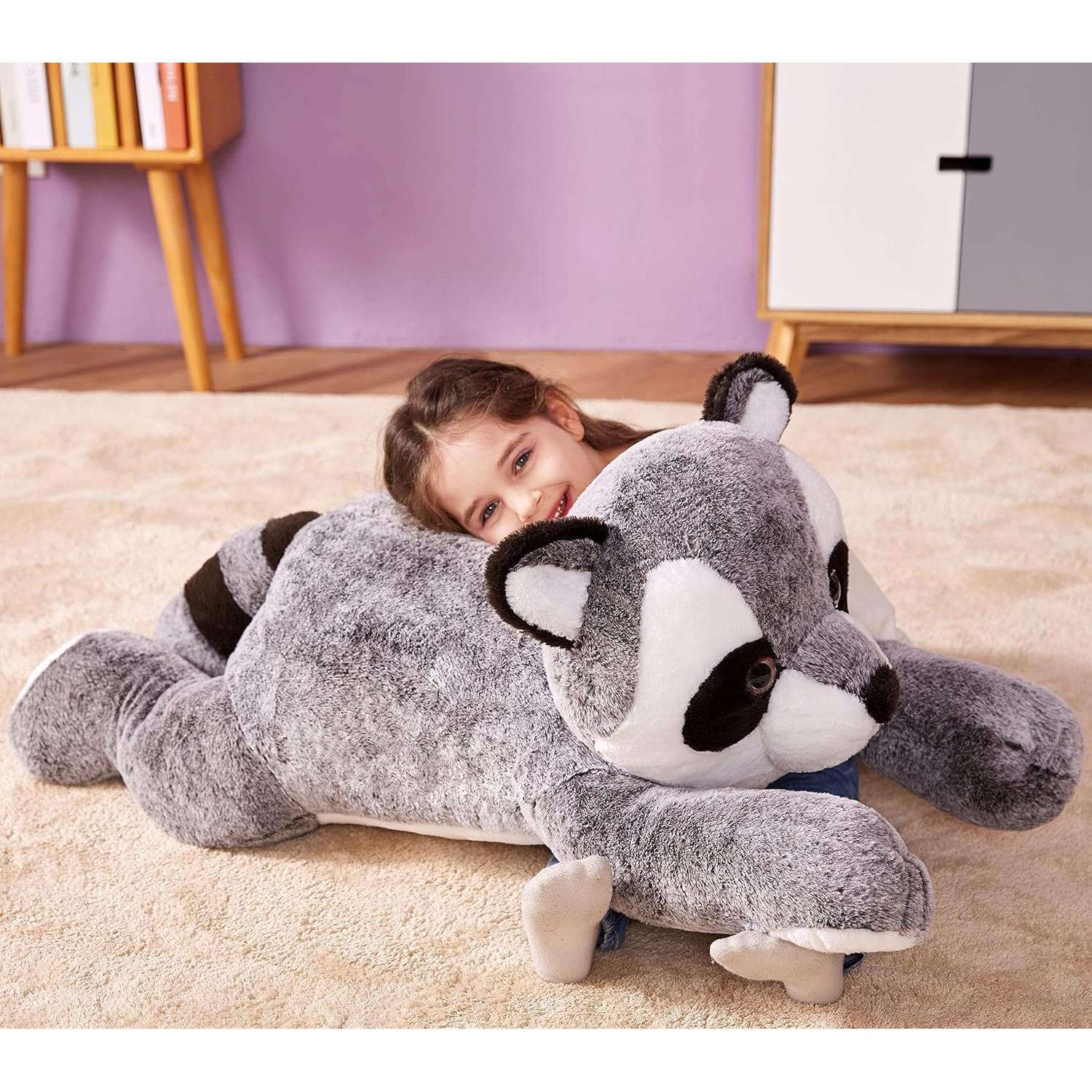 Peluche Gigante Mapache IKASA 76 cm Suave y Esponjoso