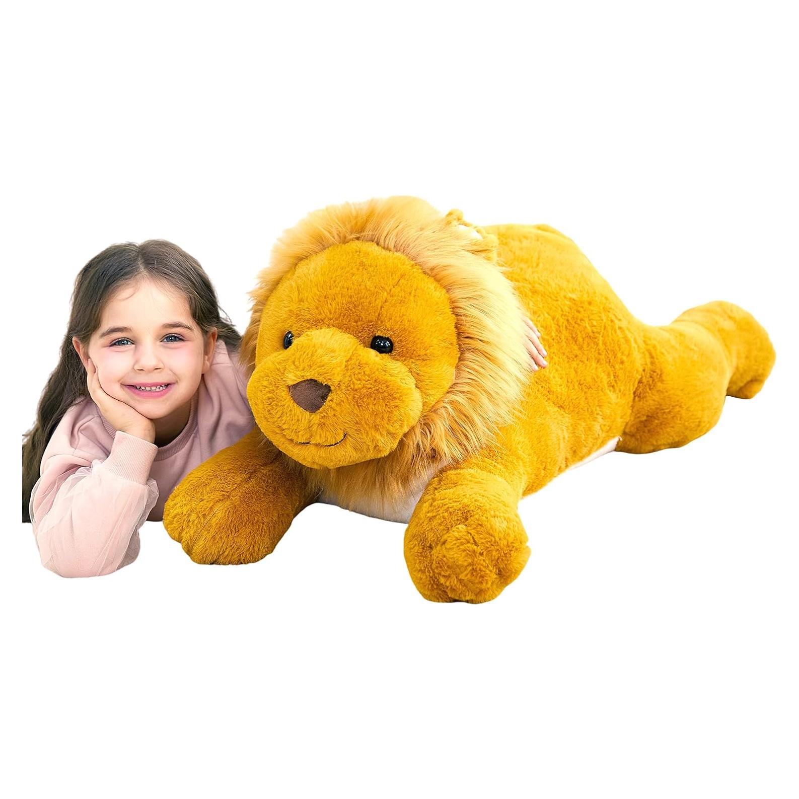 Peluche León Gigante IKASA 76 cm Suave y Esponjoso