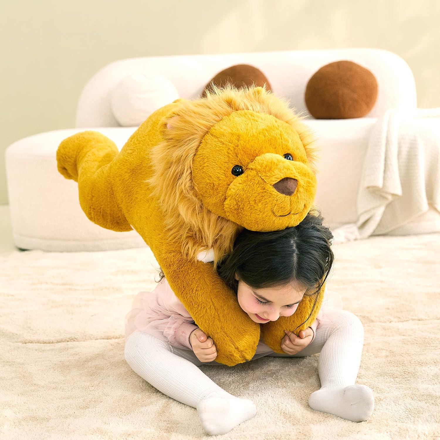 Peluche León Gigante IKASA 76 cm Suave y Esponjoso