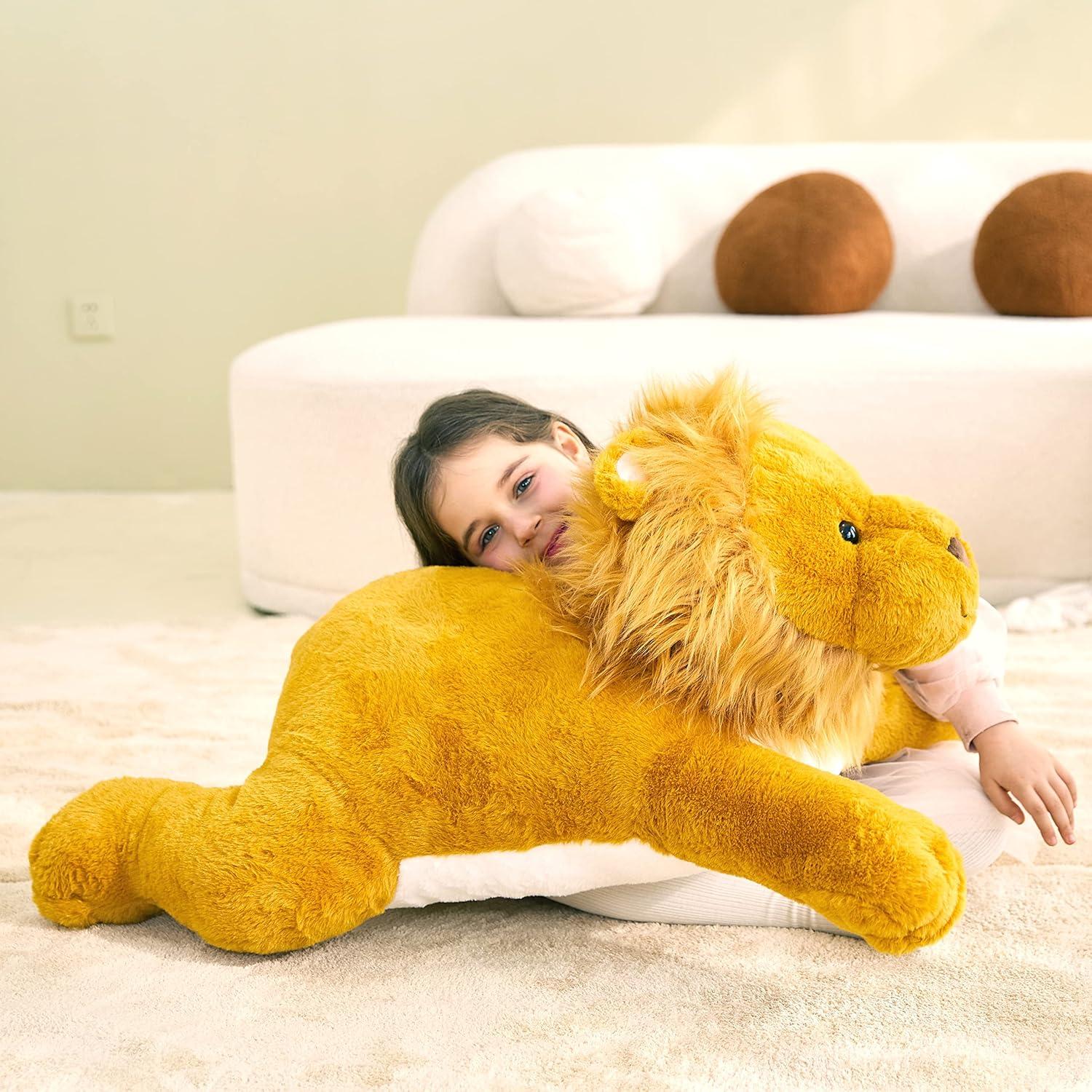 Peluche León Gigante IKASA 76 cm Suave y Esponjoso