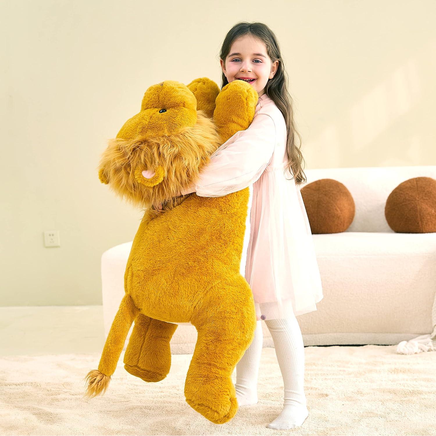 Peluche León Gigante IKASA 76 cm Suave y Esponjoso