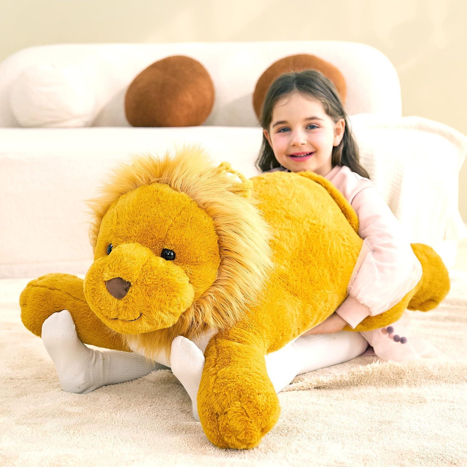 Peluche León Gigante IKASA 76 cm Suave y Esponjoso