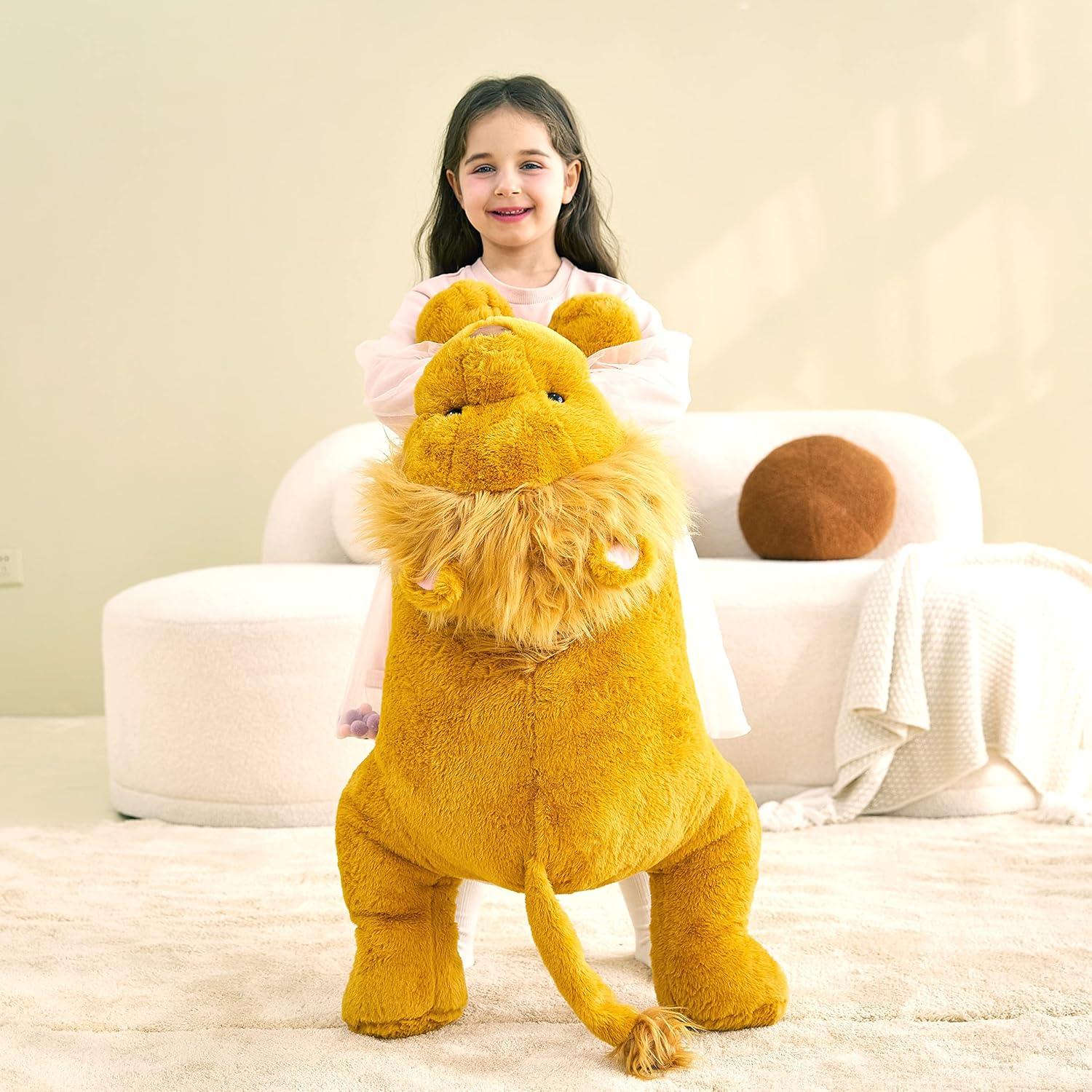 Peluche León Gigante IKASA 76 cm Suave y Esponjoso