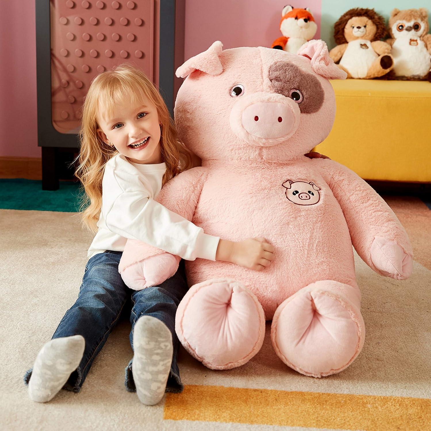 IKASA Cerdo de Peluche Jumbo 77.96 cm Suave y Lavable