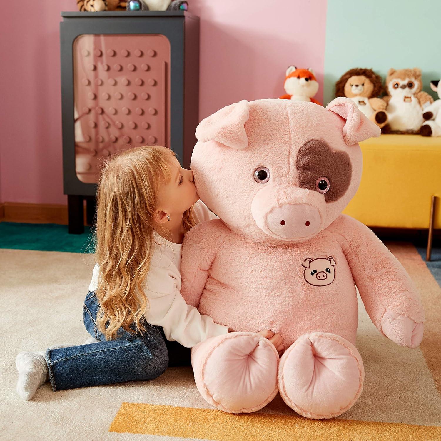 IKASA Cerdo de Peluche Jumbo 77.96 cm Suave y Lavable