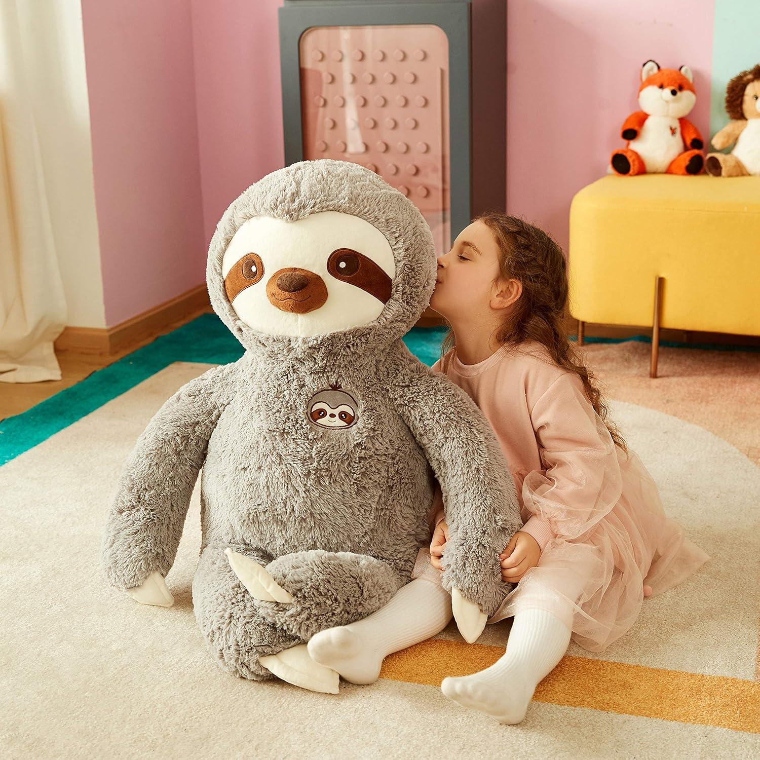 IKASA Juguete de Peluche Perezoso Gigante 77.8 cm Gris