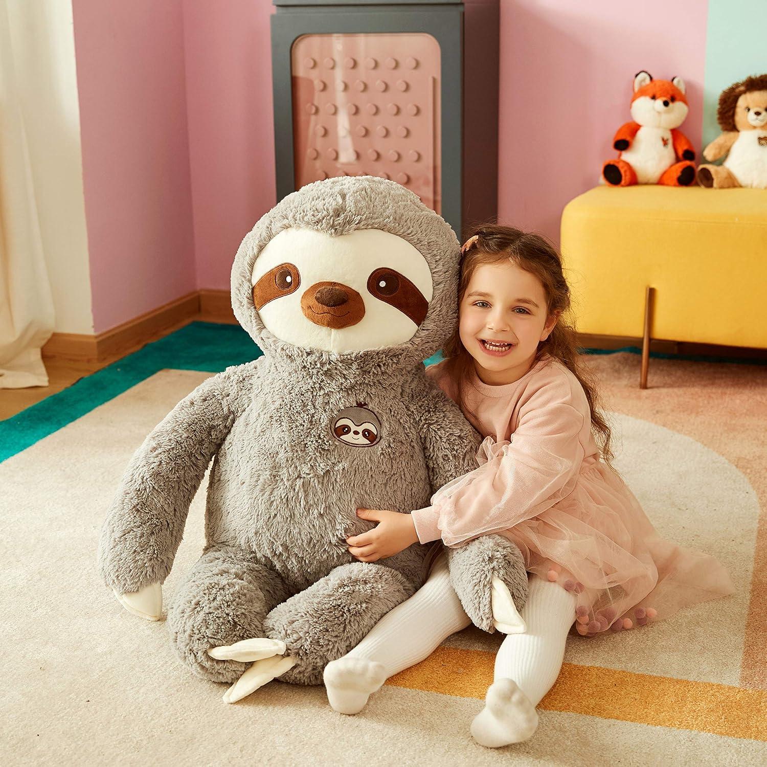 IKASA Juguete de Peluche Perezoso Gigante 77.8 cm Gris