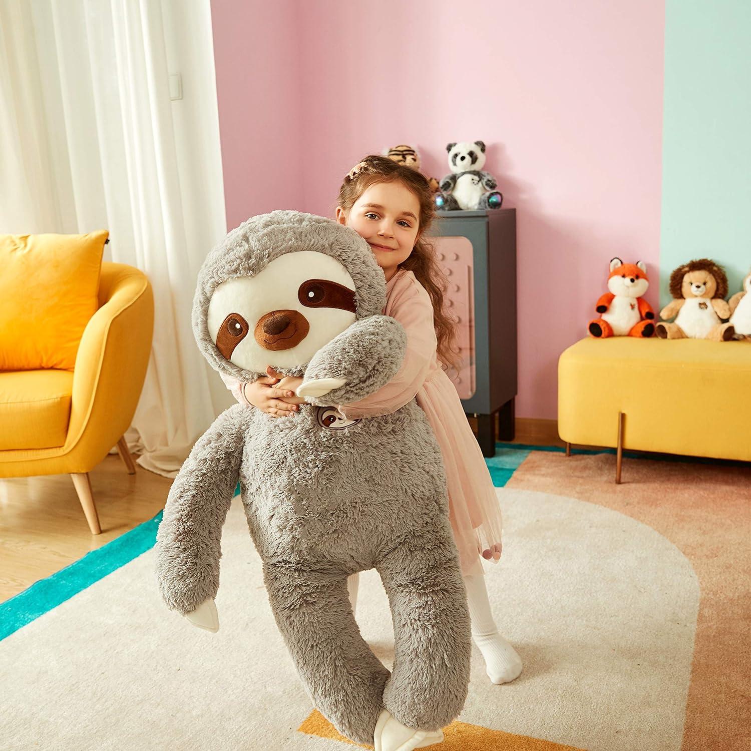 IKASA Juguete de Peluche Perezoso Gigante 77.8 cm Gris