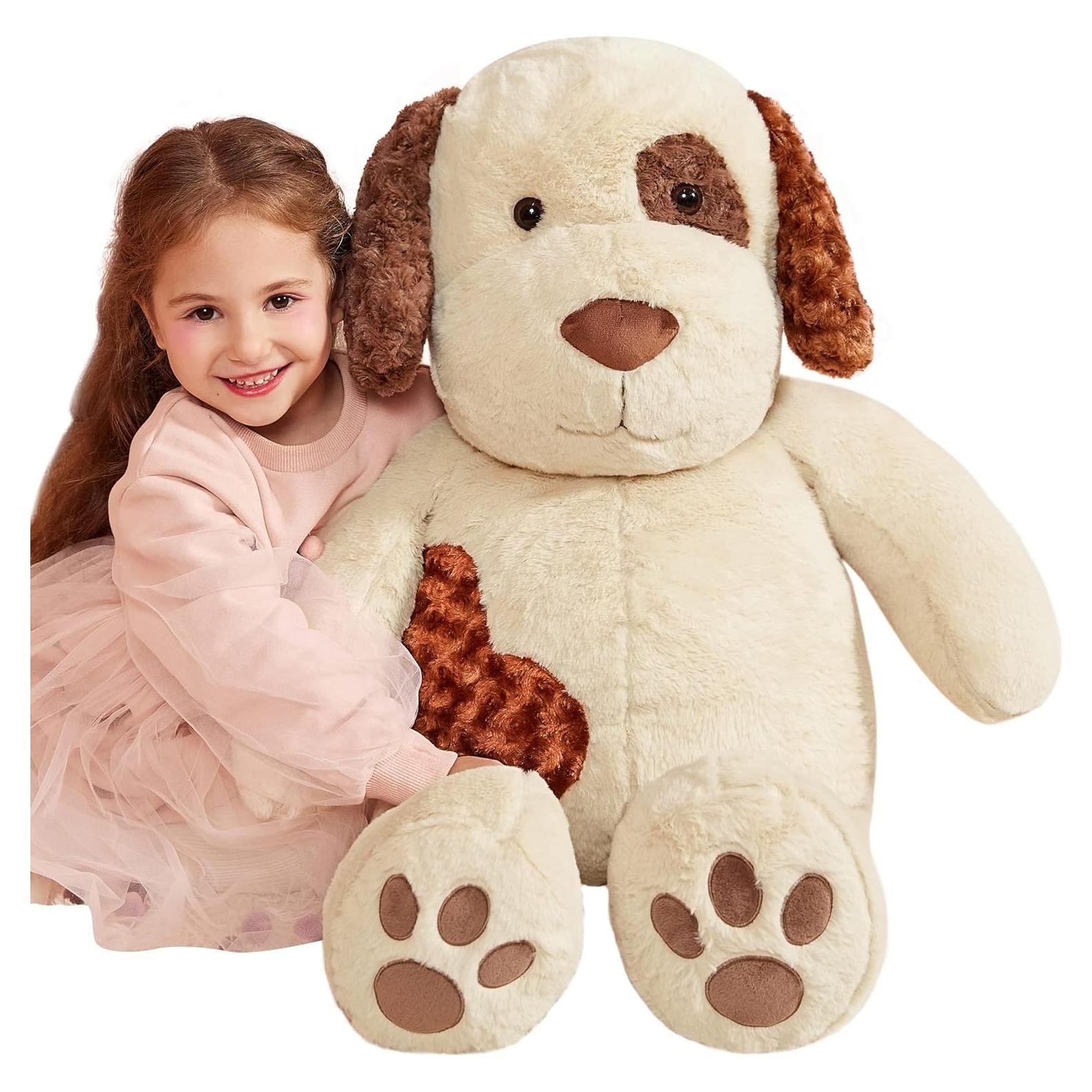 Perro de Peluche Gigante IKASA 76 cm Suave Marrón Claro
