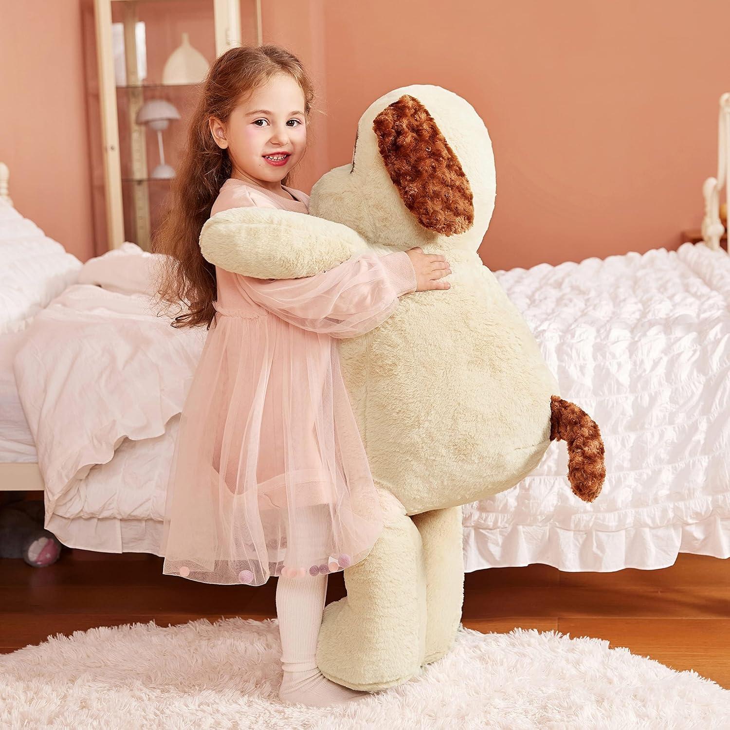 Perro de Peluche Gigante IKASA 76 cm Suave Marrón Claro