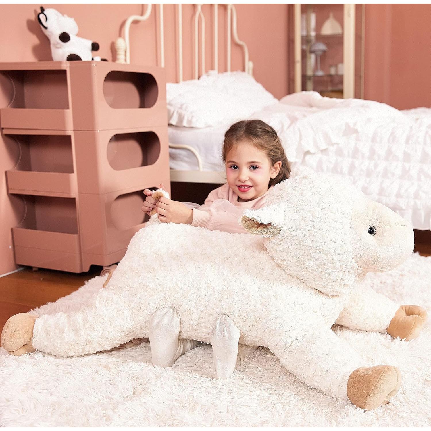 Oveja de Peluche Gigante IKASA 76 cm Suave y Lindos Regalos