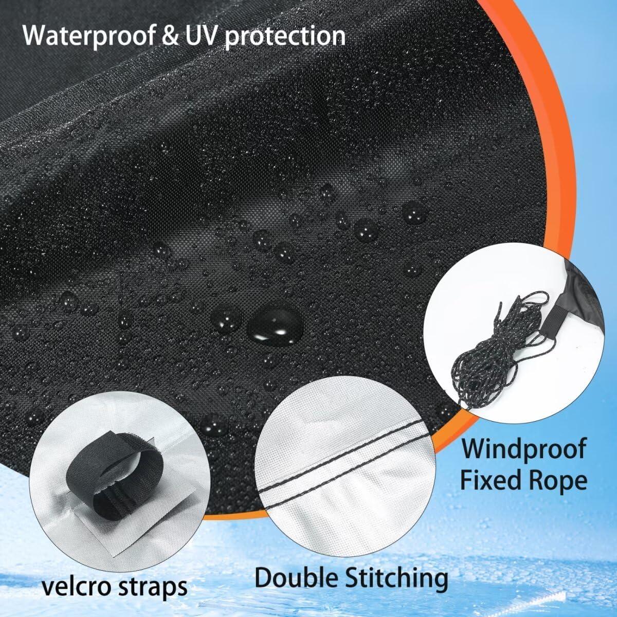 Cubierta de Reemplazo para Toldos 2.44x2.44m YANWEI Negra Impermeable