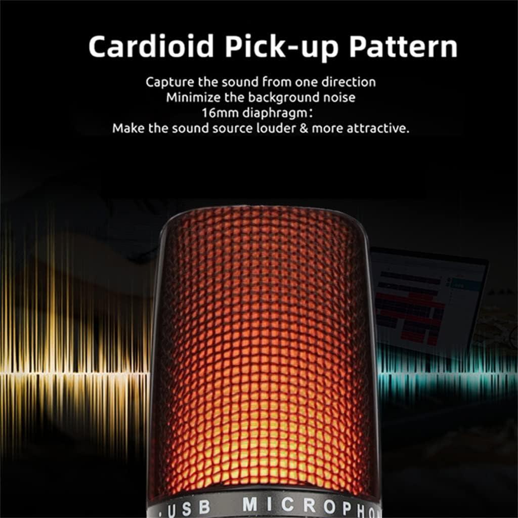 Micrófono de Condensador USB MSUDGH con Luz RGB 20 kHz