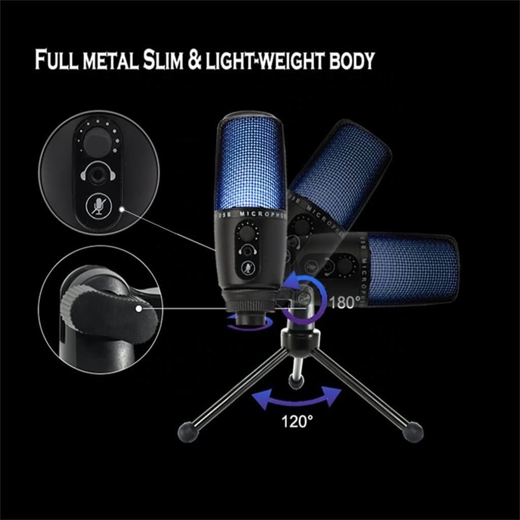 Micrófono de Condensador USB MSUDGH con Luz RGB 20 kHz