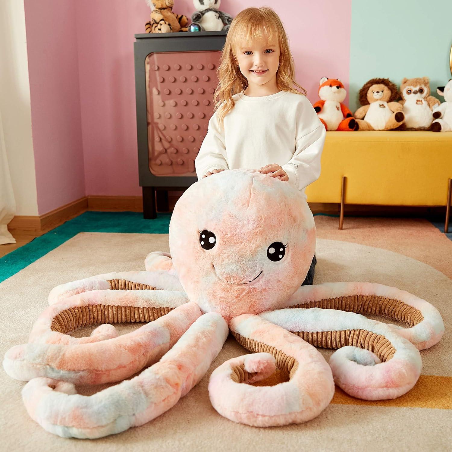 IKASA Pulpo Gigante de Peluche Jumbo 75 cm Suave Kawaii