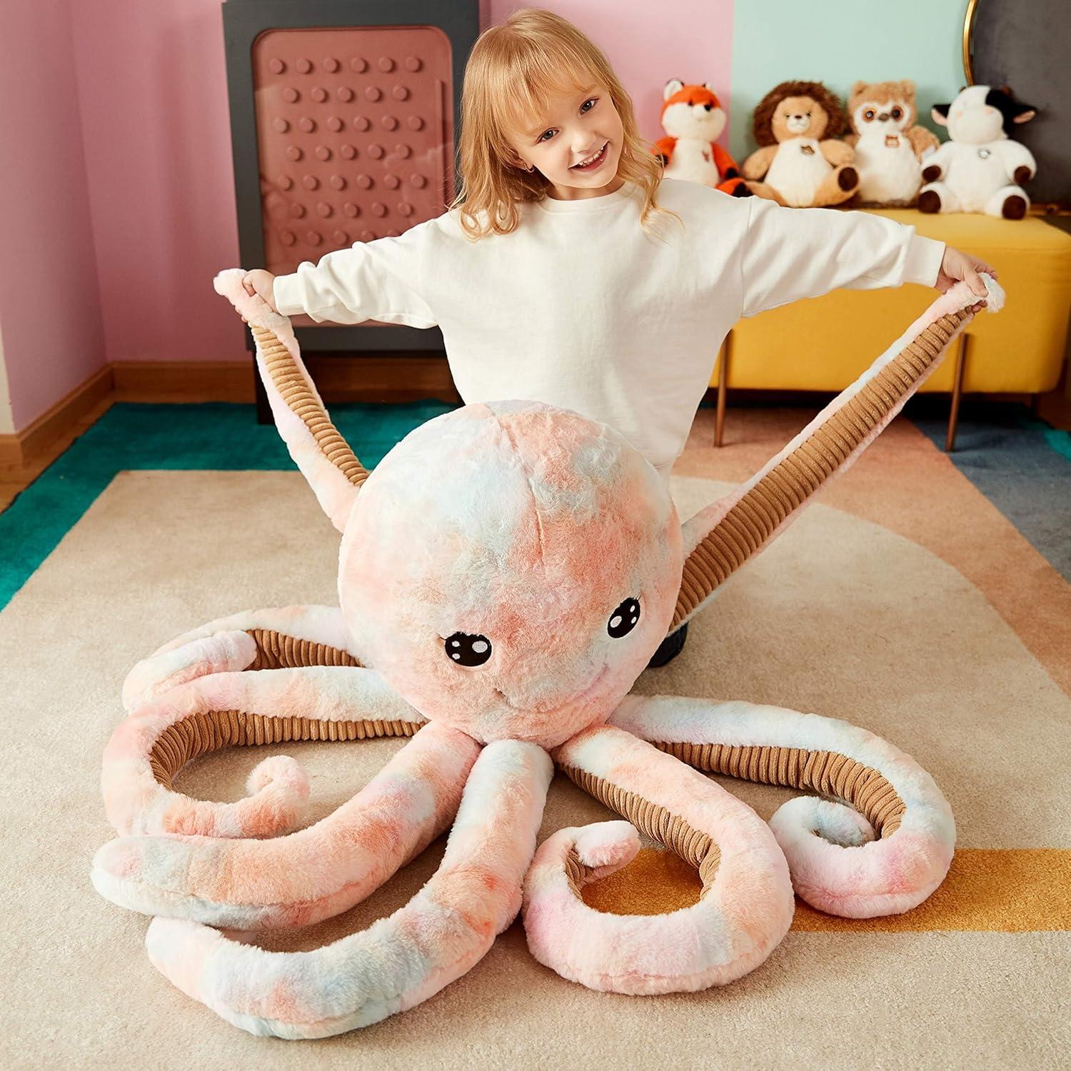 IKASA Pulpo Gigante de Peluche Jumbo 75 cm Suave Kawaii