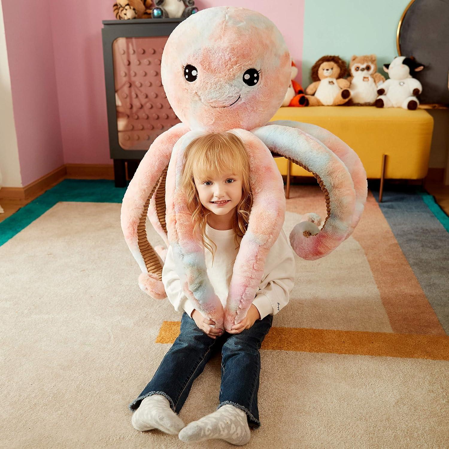 IKASA Pulpo Gigante de Peluche Jumbo 75 cm Suave Kawaii