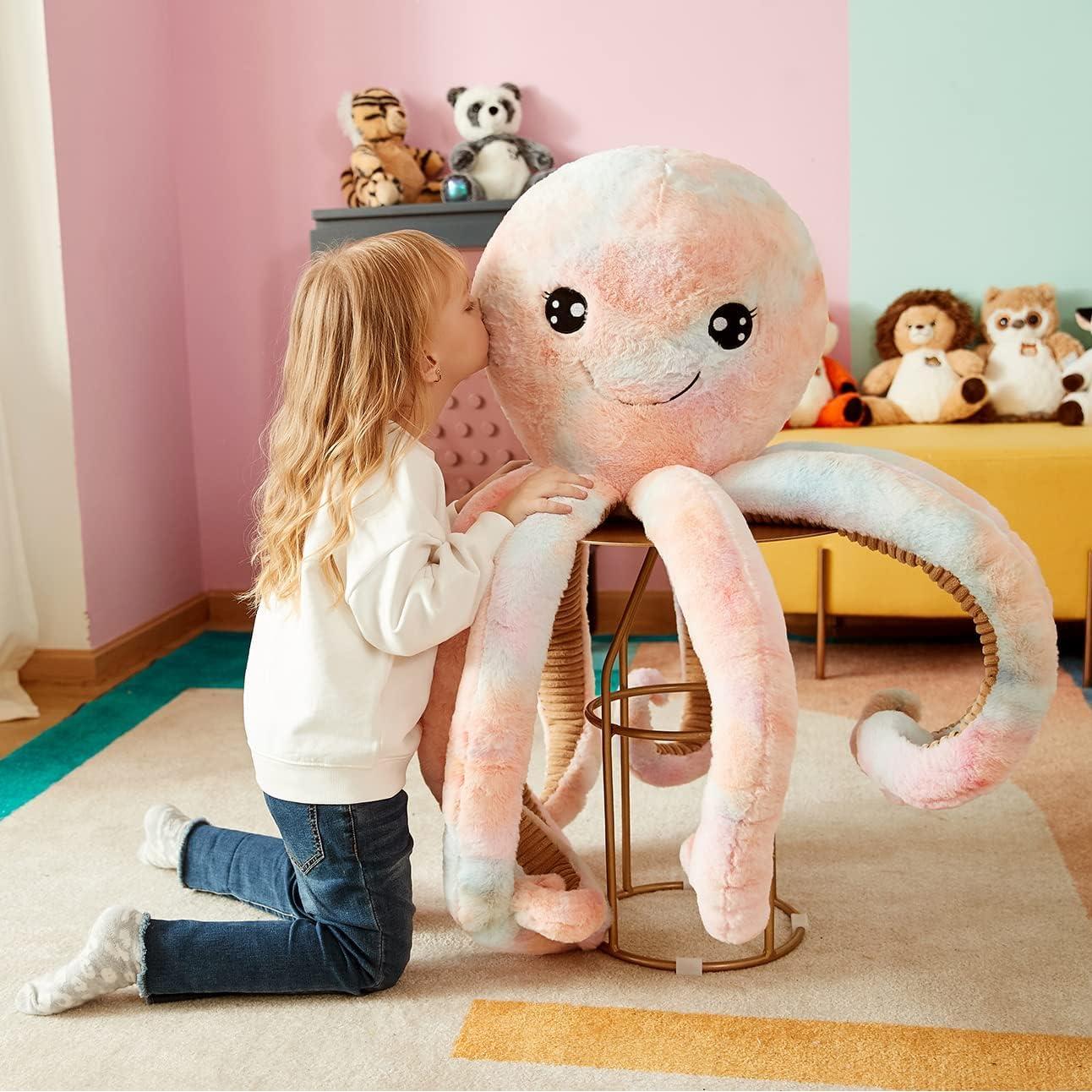 IKASA Pulpo Gigante de Peluche Jumbo 75 cm Suave Kawaii
