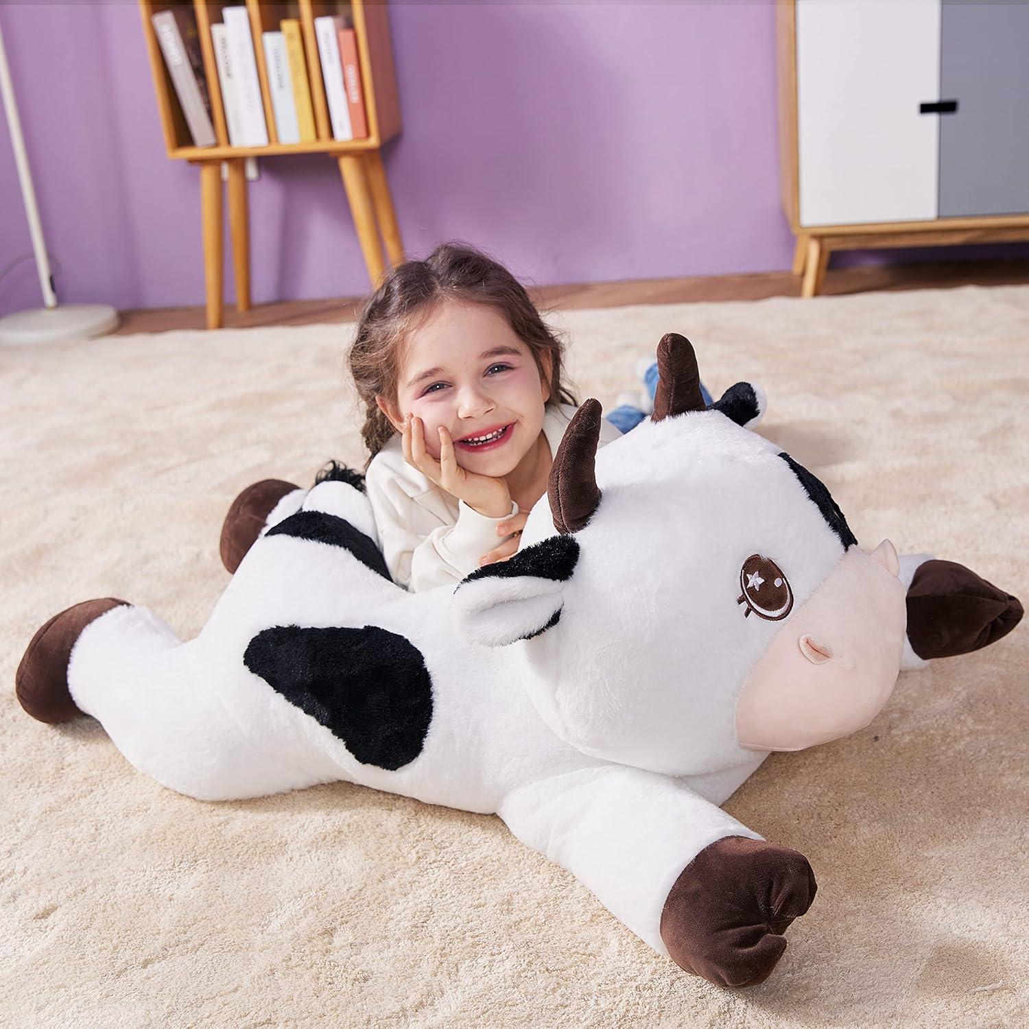 IKASA Vaca Juguete de Peluche Gigante 77.85 cm Suave