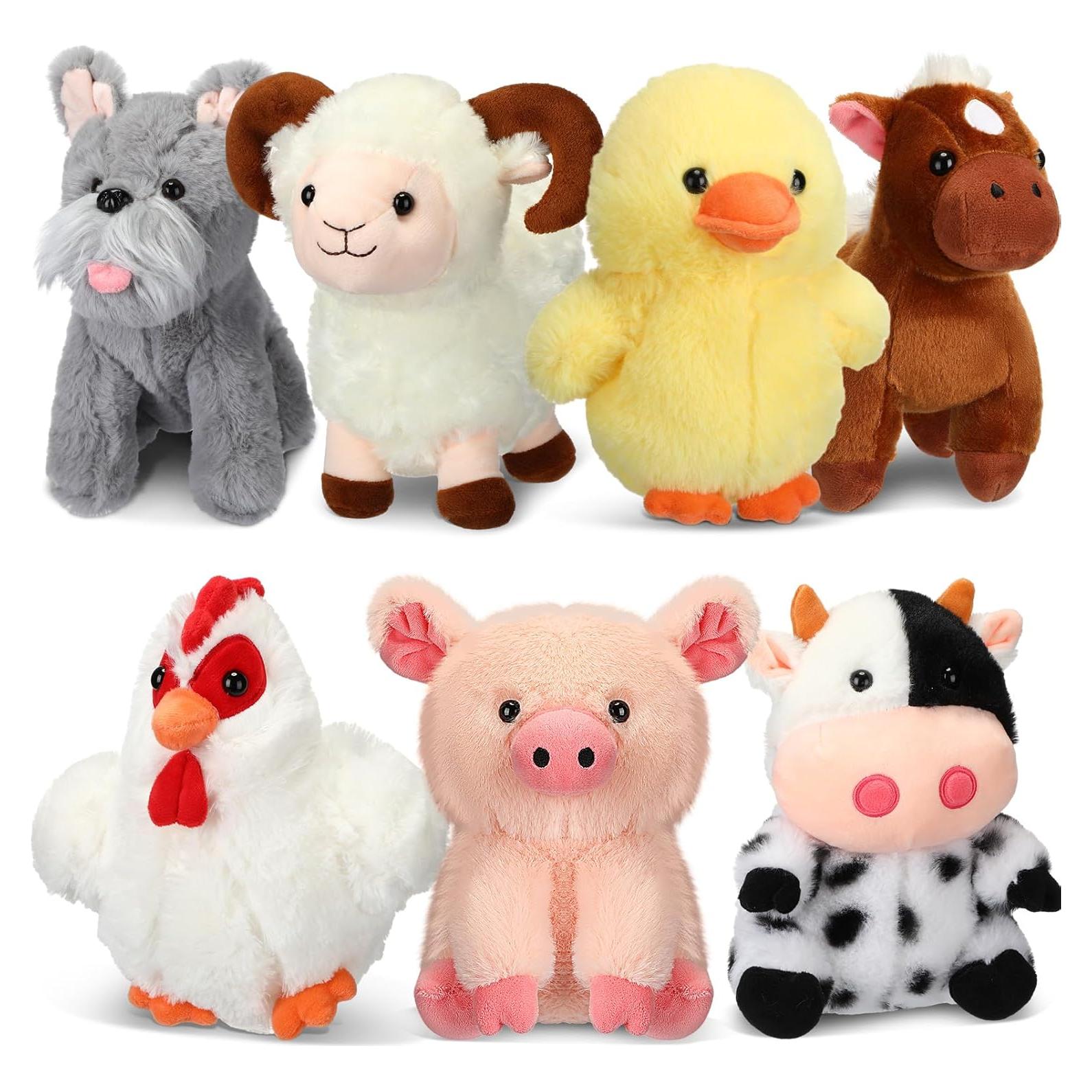 Conjunto de 7 Juguetes de Animales de Granja Hiboom 20 cm