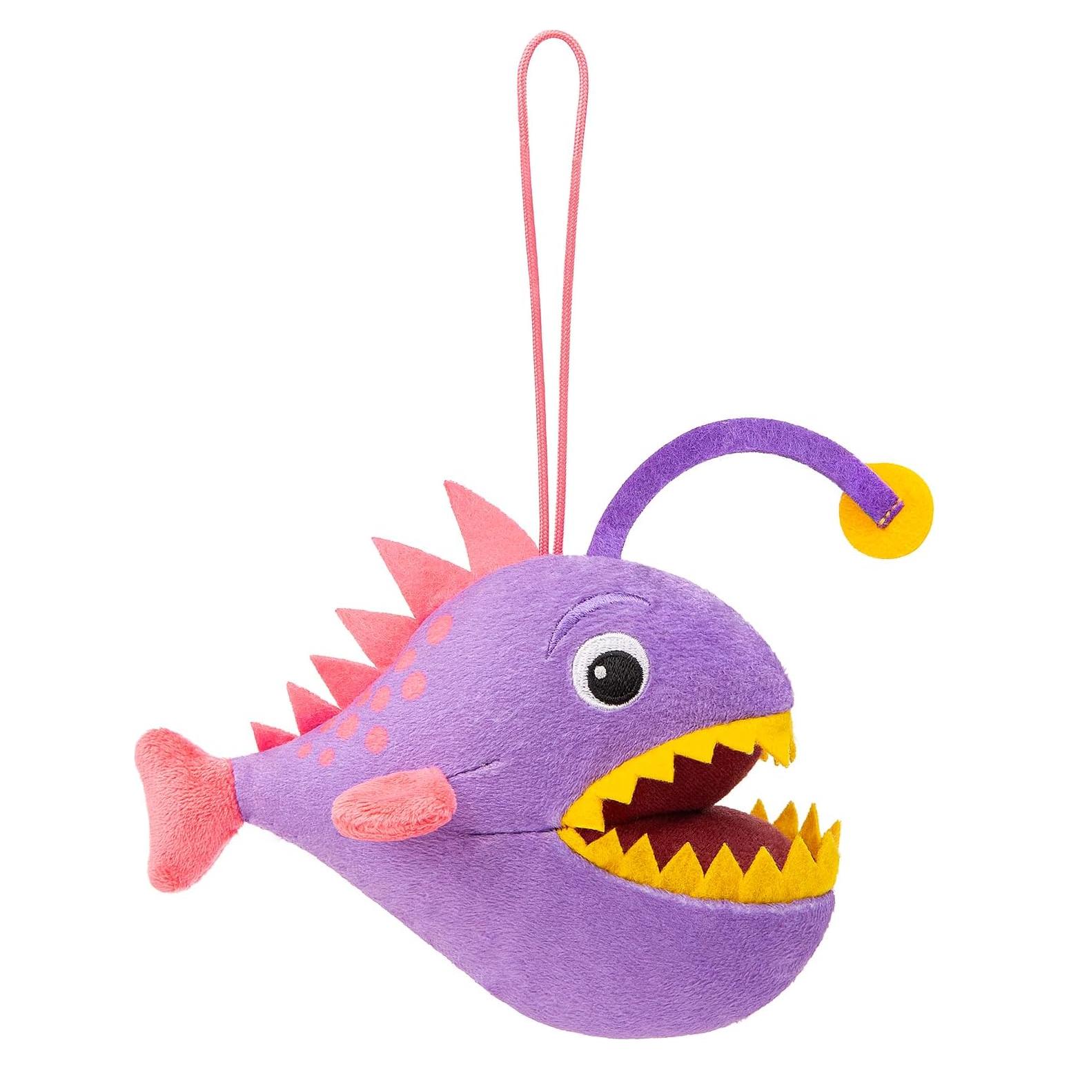 Pez Linterna Morado ZHONGXIN MADE Juguete de Peluche 14 cm